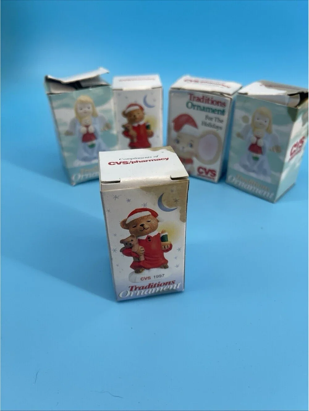 VTG 1997 CVS Traditions Christmas Ornaments Set of 5 New in Boxes